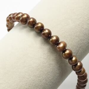 VTG 925 Sterling Silver JCM Jacmel Jewelry 6mm Brown Baroque Pearl Bracelet